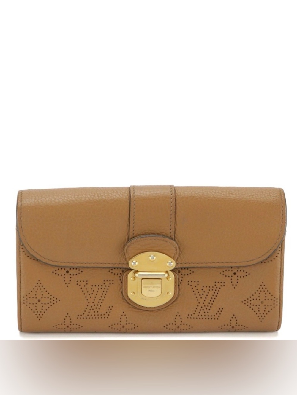 Louis Vuitton Iris Wallet in Mahina Leather with Gold Tone Hardware